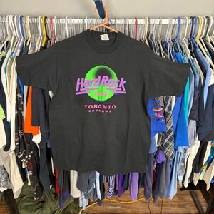 Vintage Hard Rock Cafe Toronto SkyDome T-Shirt Black Neon Single Stitch Medium
